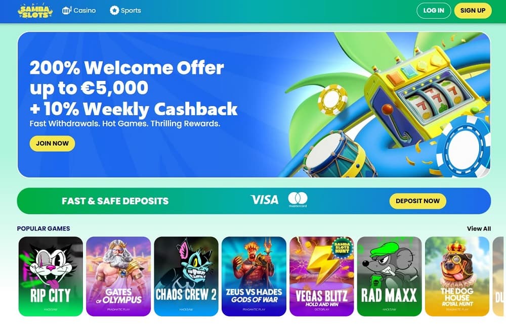 Samba Slots – best online casinos in Australia for real money with vibrant carnival theme